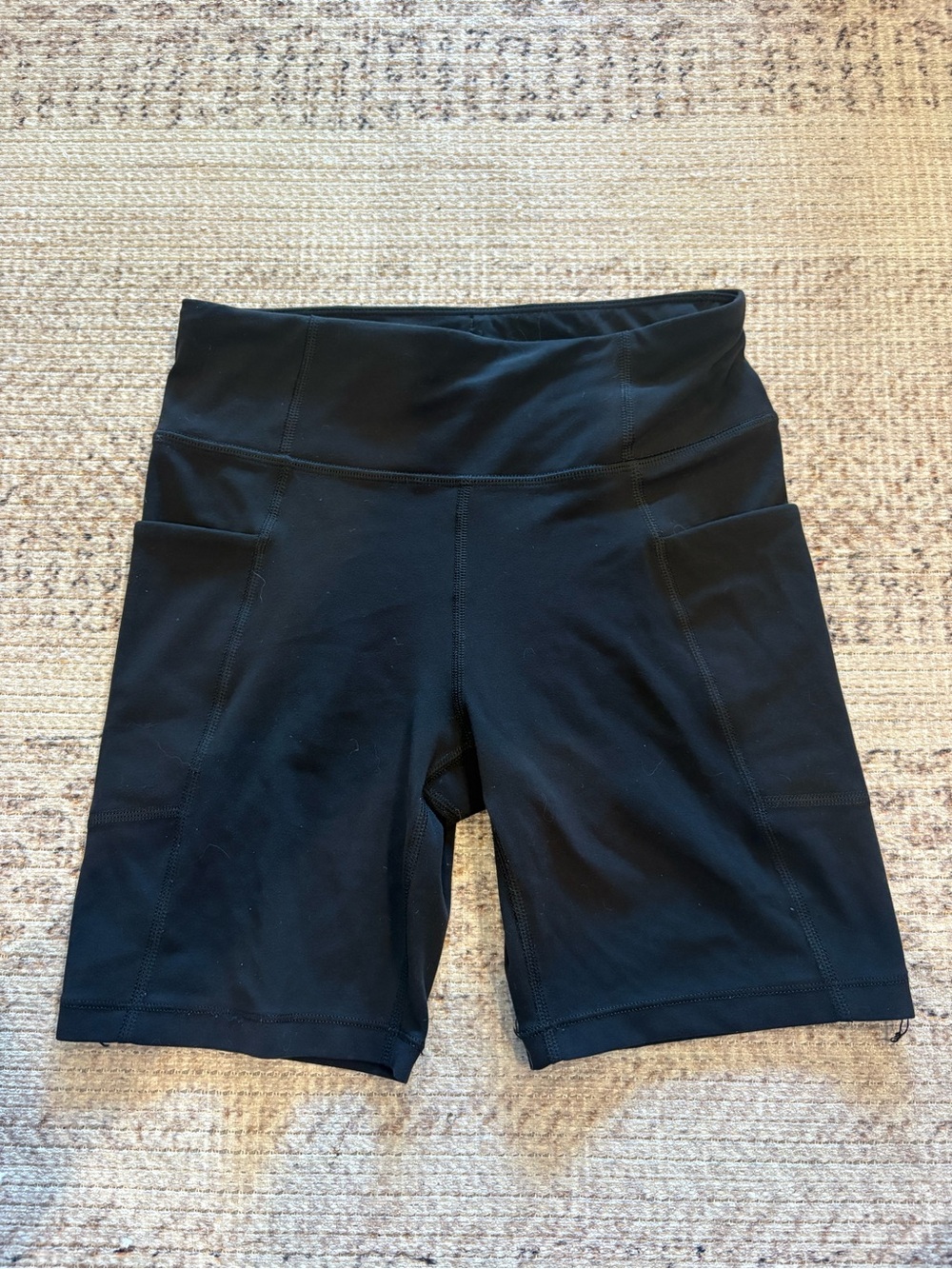 Athleta Black High-Rise Bike Shorts with Side Pockets